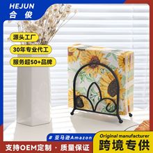 黑色铁艺立式创意跨境餐巾架咖啡厅酒店餐桌收纳北欧手抽纸巾架