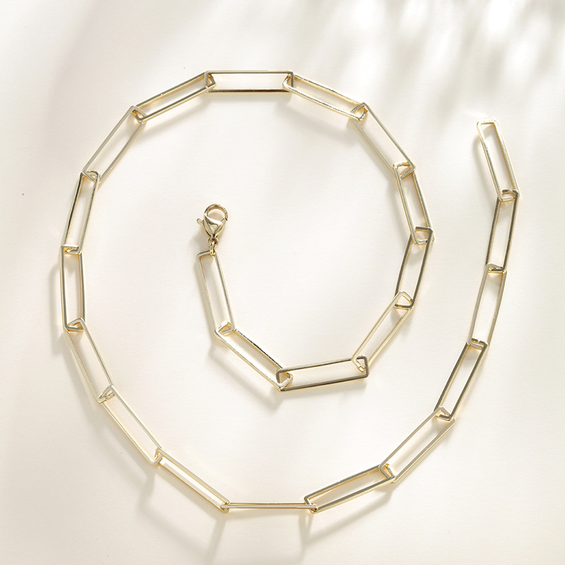 Xuping cadena francesa ligera lujosa superposición cuadrada cruzada gruesa para hombres y mujeres collar de cadena de nicho simple