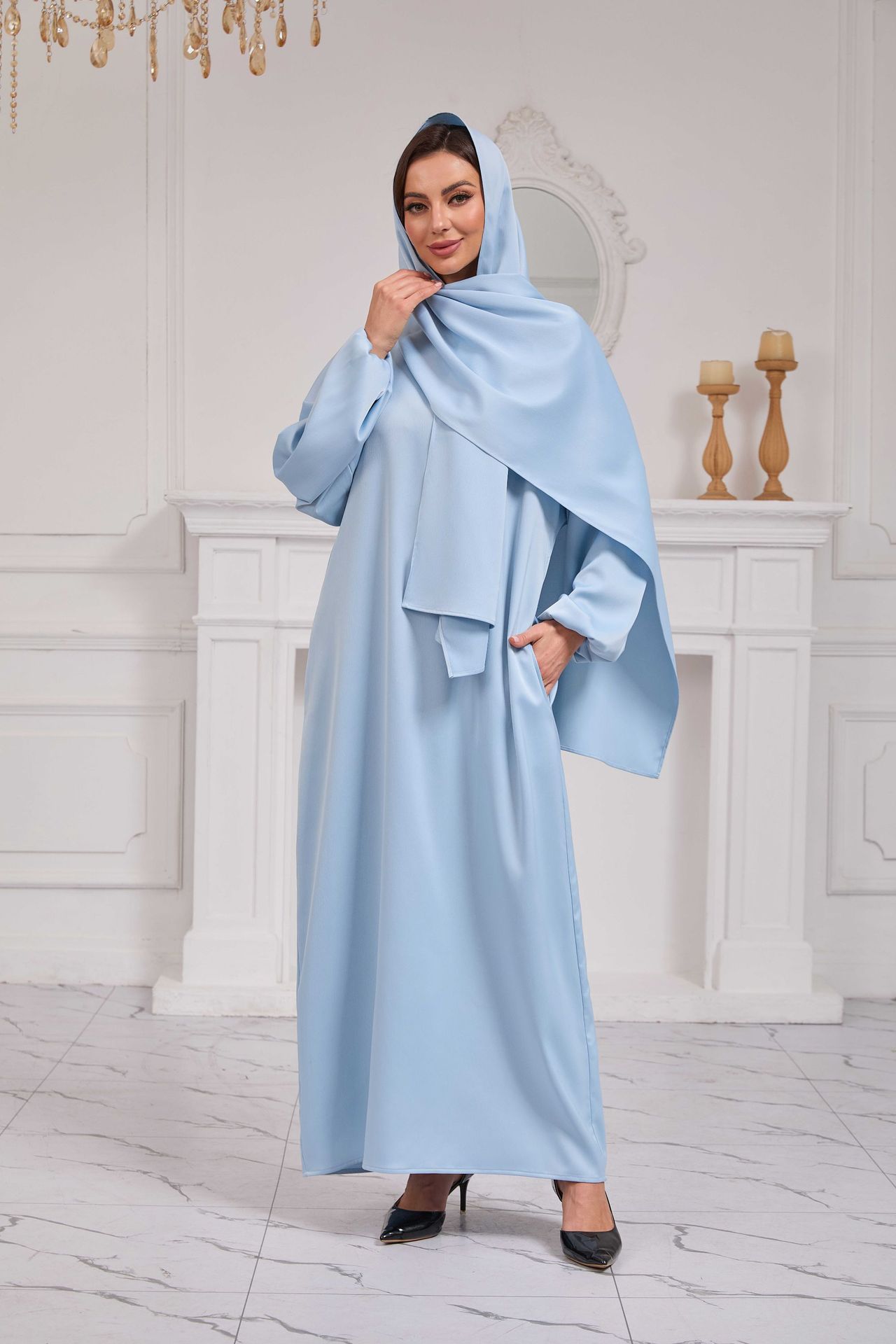 2025 Spring New Dubai Turkish Hijab Muslim Robe_voghion.com