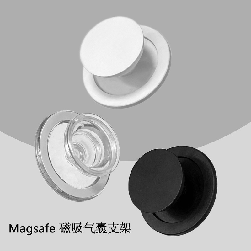 Magnetic Airbag Holder Black White Transparent Plastic Airbag Holder Detachable Telescopic Mobile Phone Holder Portable