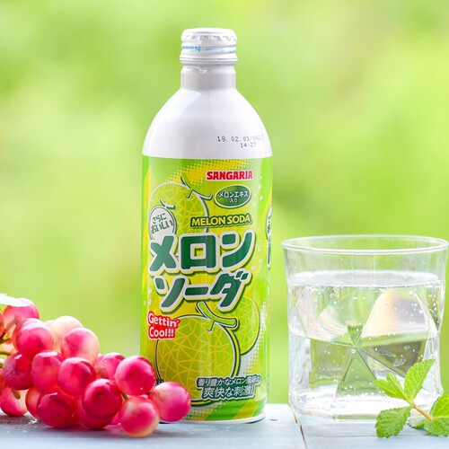 Japan's original imported Sanjiali 500ML grape and honeydew melon original soda carbonated drink whole box wholesale