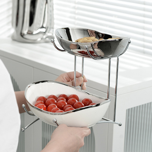 Nordic multi-layer fruit tray living room coffee table household candy tray front desk placement snack tray beauty salon pastry fruit tray