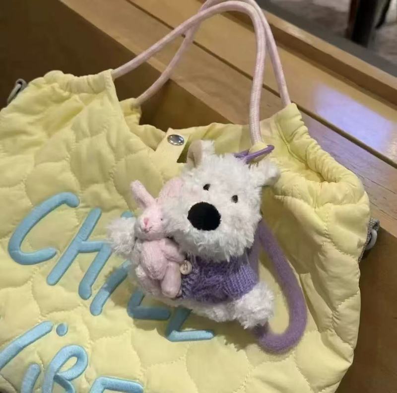かわいい犬のぬいぐるみバッグペンダント、ウエストハイランド犬の装飾、車内グッズ、ぬいぐるみ、カップルペンダント|undefined
