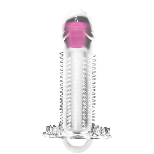 King Kong Extended Crystal Sex Vibrator Set Adult Supplies Male Extended Granule Wolf Teeth Set Thorny Female Toy