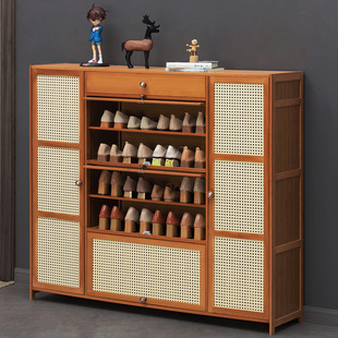 Door Shoe Cabinet High Vertical Entry Cabinet Integrated Door Outside Corridor Extremely Narrow Household Shoe Rack Multi-Layer Door