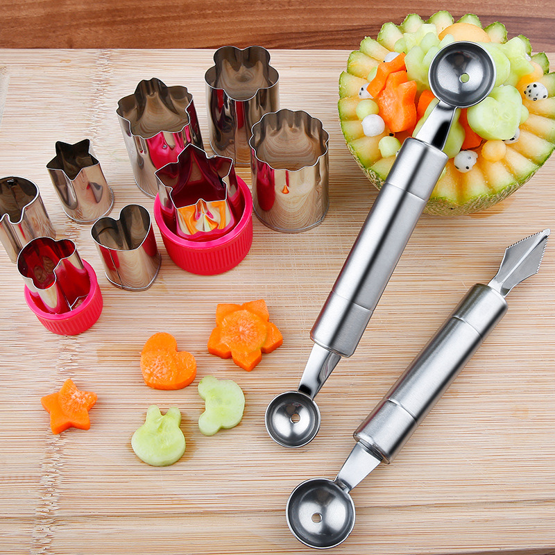 西瓜勺不锈钢蔬菜水果挖球器切挖球勺子拼盘工具套装分割器模具|ms
