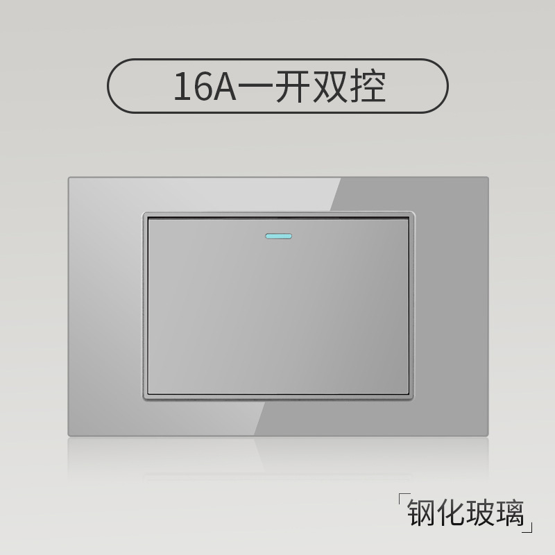 Enchufe de pared con interruptor de vidrio templado gris tipo C estándar americano de 110 V de Taiwán, panel de enchufe de pared con carga rápida de 20 W y atenuación