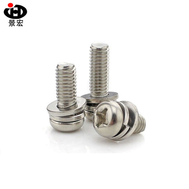 厂家销售304不锈钢十字盘头三组合GB9074螺钉平垫弹垫组合M1.6-M8
