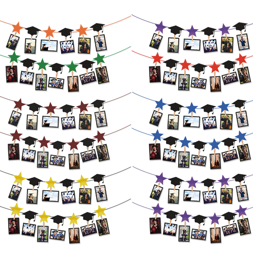 Graduation Decorations 2024 European and American Style Banner and Streamers Amazon Graduation Season Theme Photos Banner