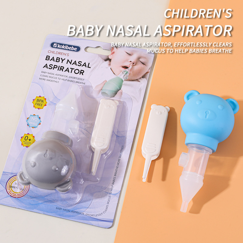 Juego de Aspirador Nasal de TPE con Diseño Anti-reflujo para Recién Nacidos