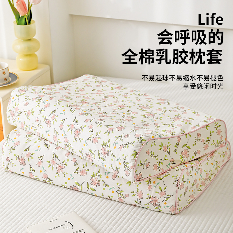 Latex Pillowcase Pure Cotton Pair of Household Memory Pillowcases 40X60 Rubber Pillow Special Kidsren's Pillowcase 1