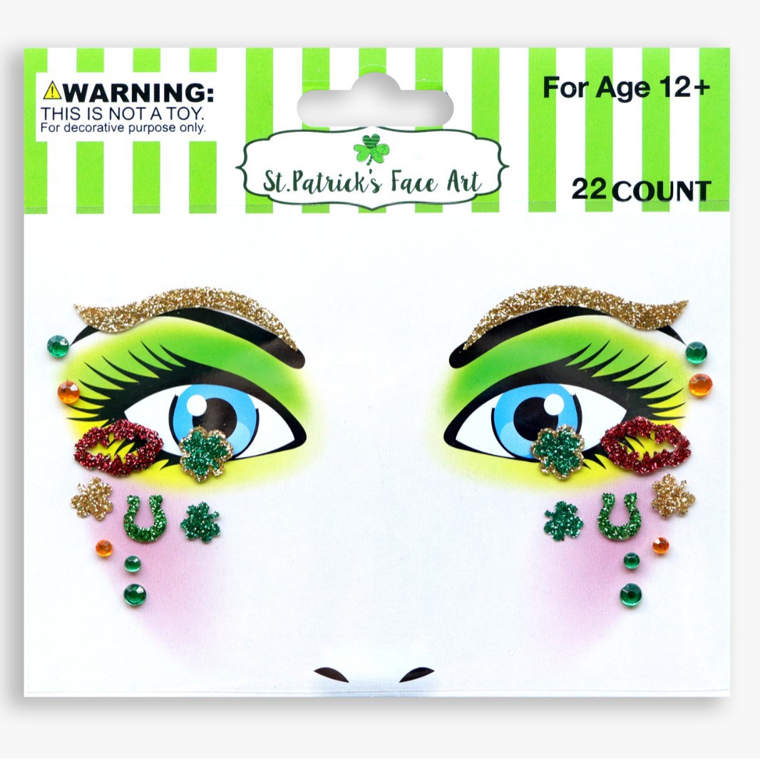 祝日のパーティーの舞台の化粧は顔を貼って化粧のシールを貼ります。