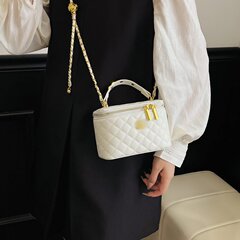 2025跨境质感菱格休闲迷你盒子小香包女时尚链条单肩斜挎包小方包