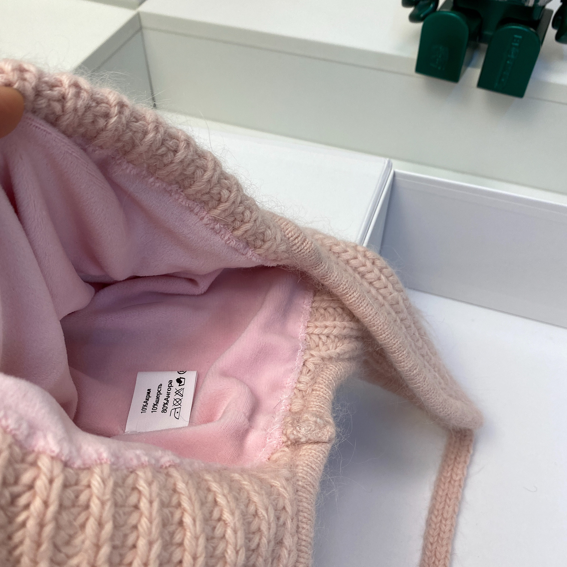 Russischer Samt, verdicktes Kaninchenhaar, gestrickt für Wärme im Winter, Ohrenschutz, Gesichtsumhüllung, Wollmütze, modisch_voghion.com