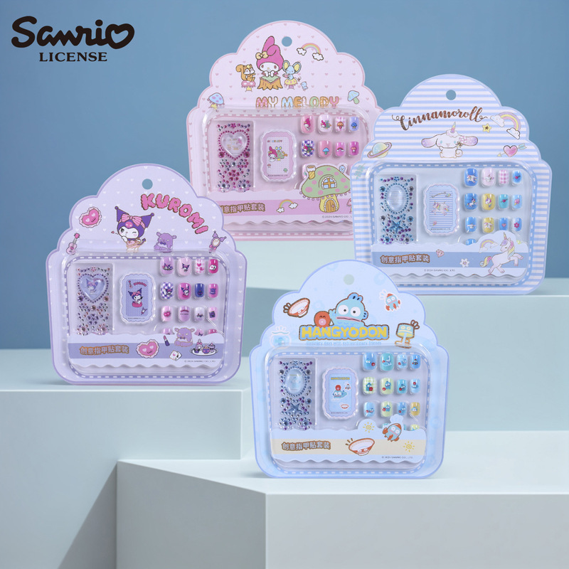 Sanrio Creative Nail Stickers suit Cartoon Children's Nail Art Little Girl Waterproof Kulomi Nail Stickers Toys