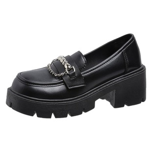 Mary Jane loafers women's 2024 spring and summer New College leather shoes casual platform fashion all-match niche women's shoes