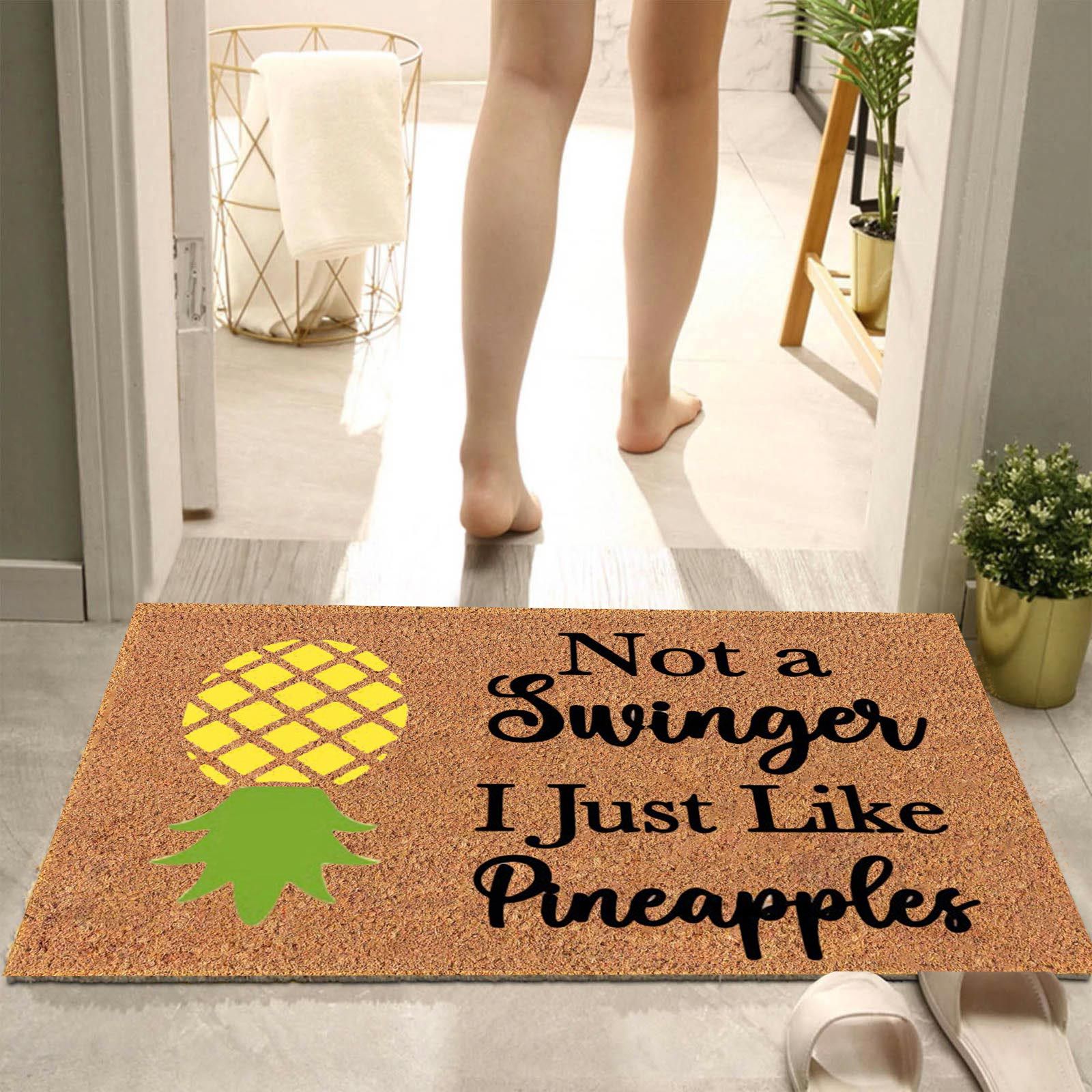 Großer Teppich mit Ananas-Element, rutschfeste Fußmatte für den Eingangsbereich, wasserabsorbierende Matte für Badezimmer und Küche_voghion.com