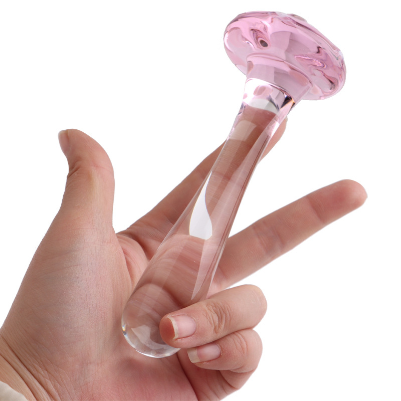 水晶蘑菇阳具 玻璃肛 后庭肛门塞 拉珠自慰扩肛器情趣性用品