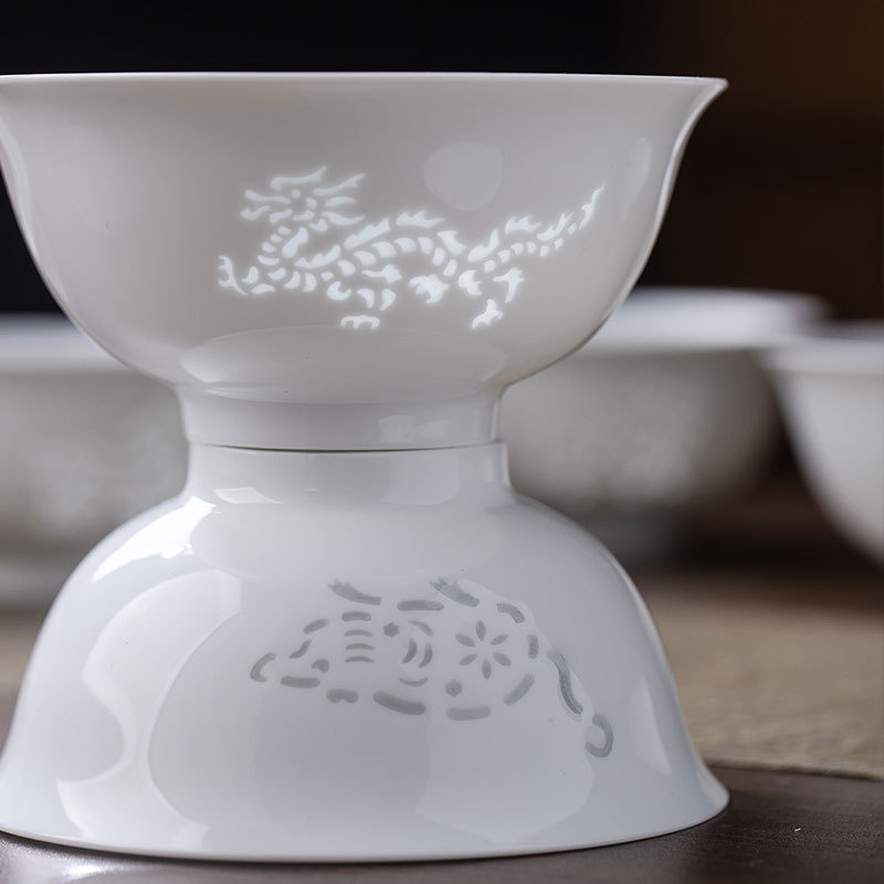 景徳鎮高白磁器精巧十二生肖ご飯碗高級家庭用陶磁器食器プレゼント|undefined