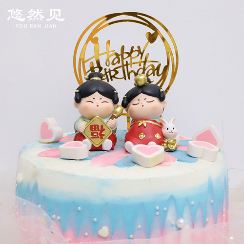 New Chinese style retro Tang Dynasty ancient style girl home desktop decoration car car ornaments national trend cultural and creative souvenirs