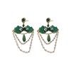 Silver needle, zirconium, crystal from pearl, design earrings with tassels, flowered, European style, high-quality style