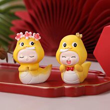 蛇宝宝摆件树脂工艺品蛇宝宝周岁生日蛋糕烘焙装饰品淘宝跨境直供