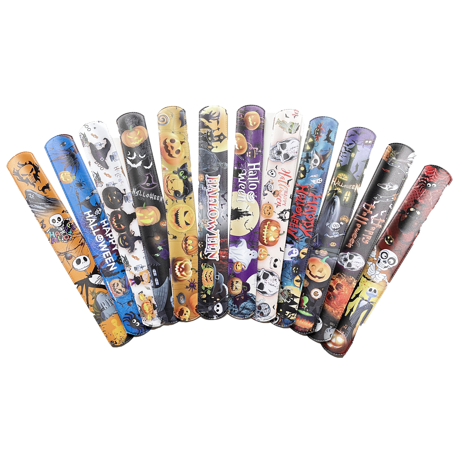 Halloween 12 estilo Snap anillo pulsera cráneo fantasma fiesta decoración vacaciones raqueta anillo pulsera