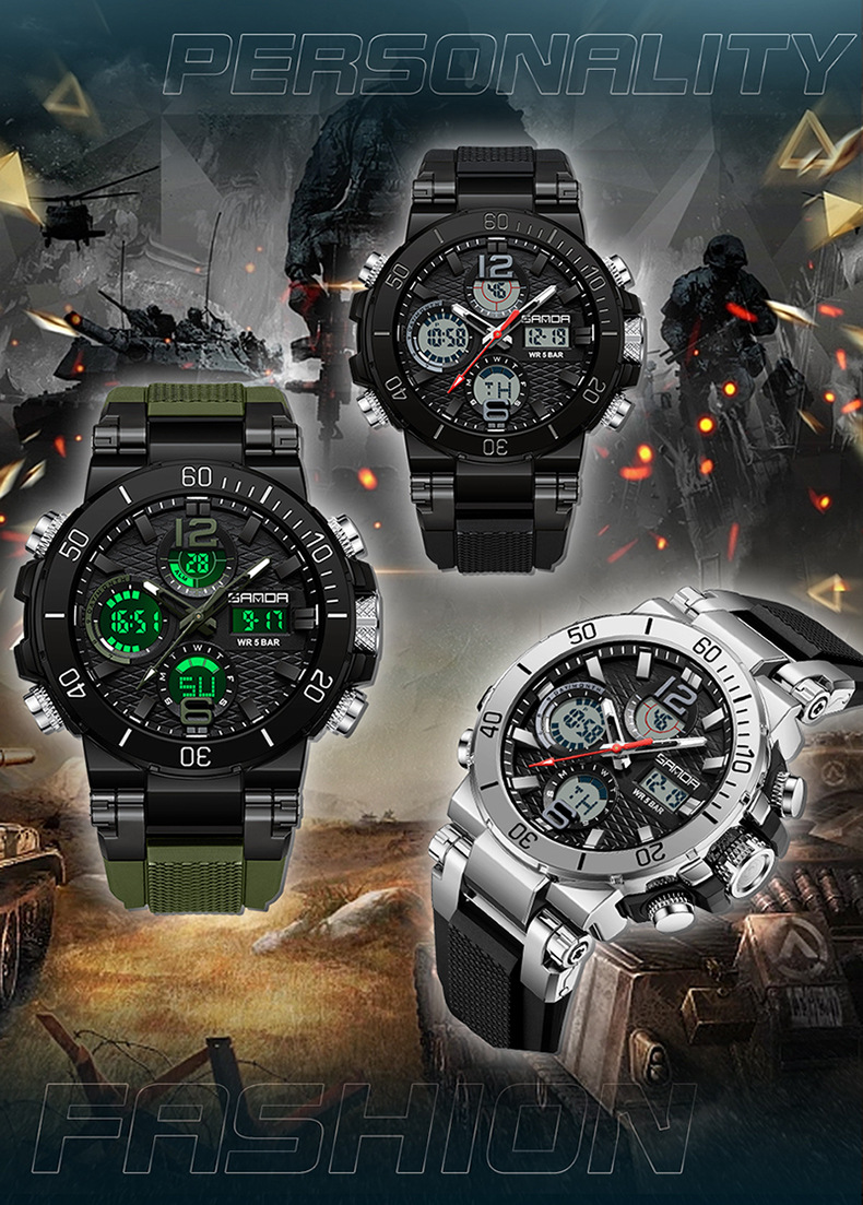 Orologio per bambini Orologio elettronico multifunzionale fosforescente impermeabile orologio da uomo tendenza nero tecnologia studenti orologio elettronico da uomo_voghion.com