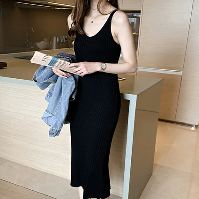 Women's A-line Skirt Casual U Neck Solid Color Midi Dress Holiday display picture 2