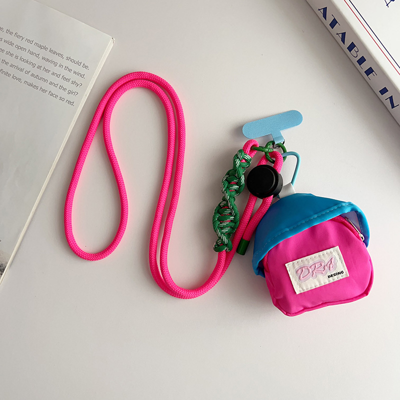 Sombrero de setas azul rosa rojo + rojo rosa verde mina larga cuerda + tarjeta t azul cielo + botón d azul