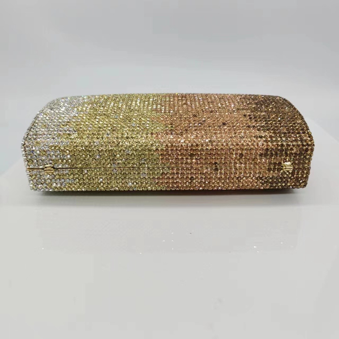 Nueva bolsa de cena de diamantes bolsa de cristal de color gradiente bolsa de banquete de mano bolsa de diamantes lleno bolsa de vestido de fiesta bolsa de mujer