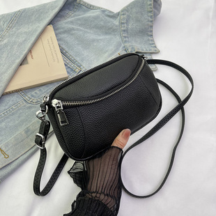 2025 New Fashion Women's Bag Genuine Leather Versatile Crossbody Bag Female Middle-Aged Mother Mobile Phone Bag High-End Shoulder Bag