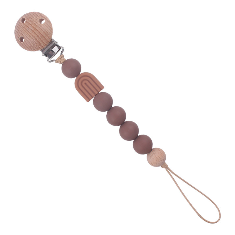 Nuevo bebé suministros de dibujos animados melocotón corazón Haya clip creativo DIY Daisy Arco Iris silicona pegamento mordedura cadena del pezón