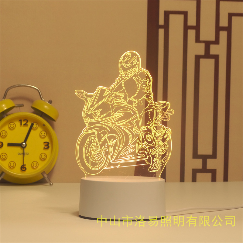 3D lámpara de noche acrílica atmósfera regalos de cabecera atmósfera lámpara de evento regalos al por mayor DIY lámpara de escritorio ideas de Navidad