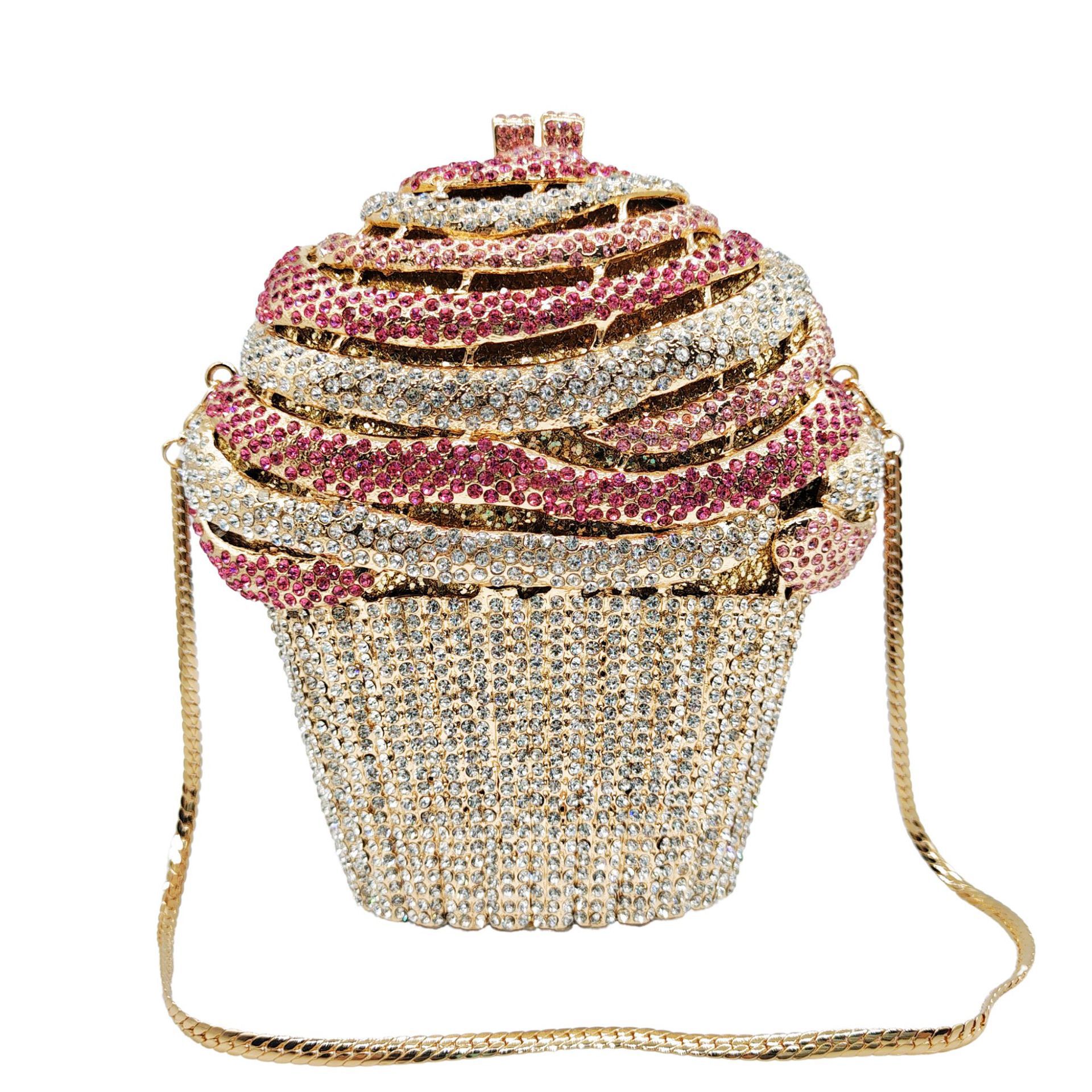 Bolsa de cena de diamante de helado bolsas de cena de diamante de helado bolsas de mano de metal de mujer