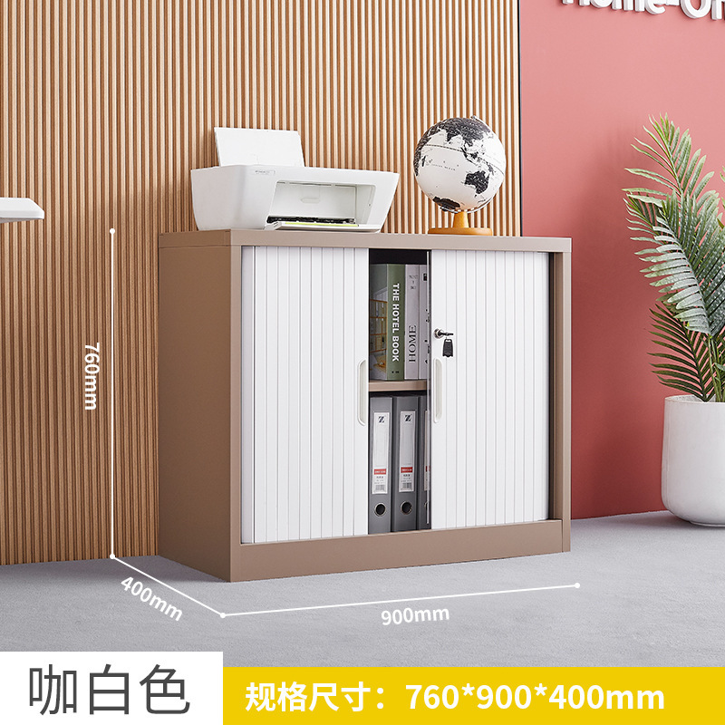推拉卷帘门柜办公文件柜铁皮柜财务凭证柜钢制书柜阳台储物柜矮柜|undefined