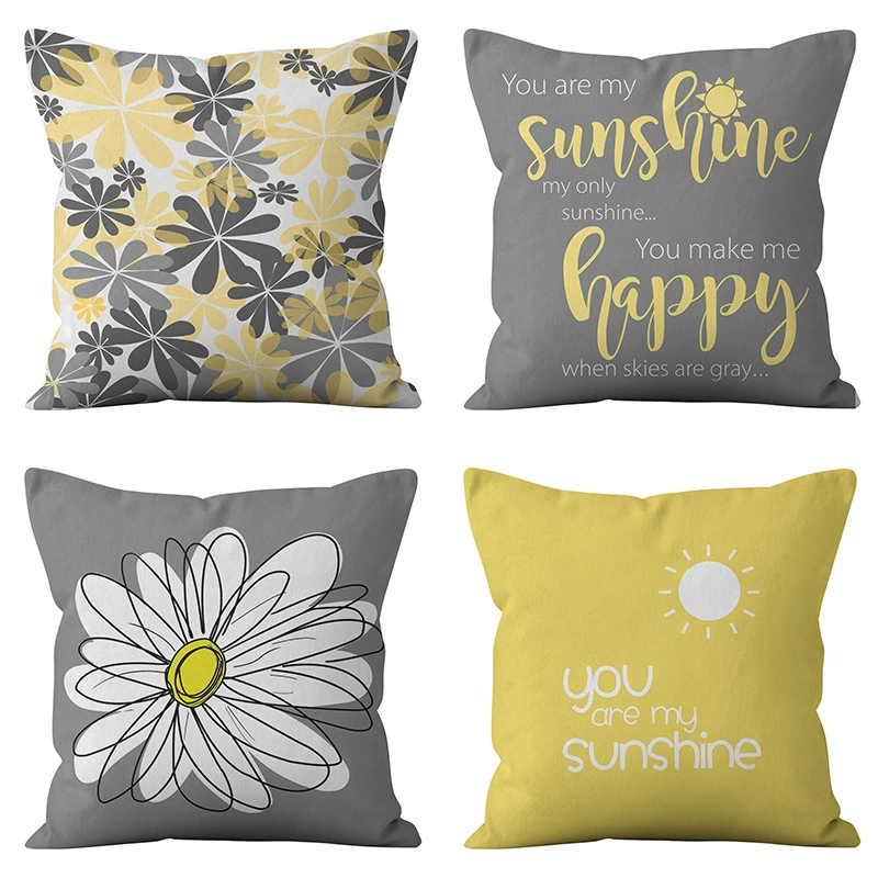 Amazon Fresh Daisy Буква Наволочка Комбинация Домашний диван Подушка Подушка Подушка Оптовая Продажа Подушка