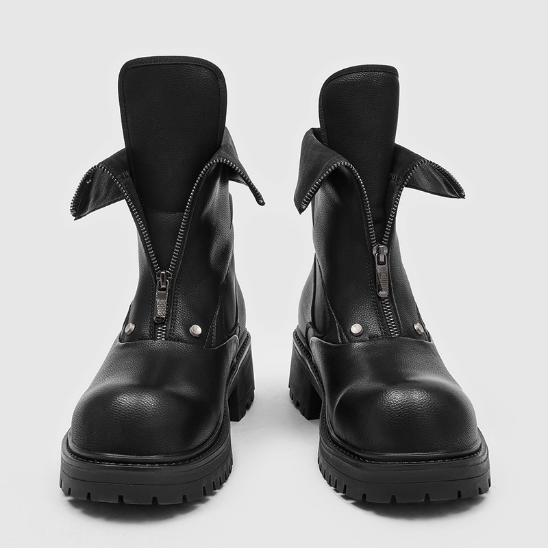 Men's Trendy Thick-Soled Height-Increasing Boots with Front Zipper, Unique Design Fashion Men's Boots 23392-H Men's Trendy Thick-Soled Height-Increasing Boots with Front Zipper, Unique Design Fashion Men's Boots 23392-H