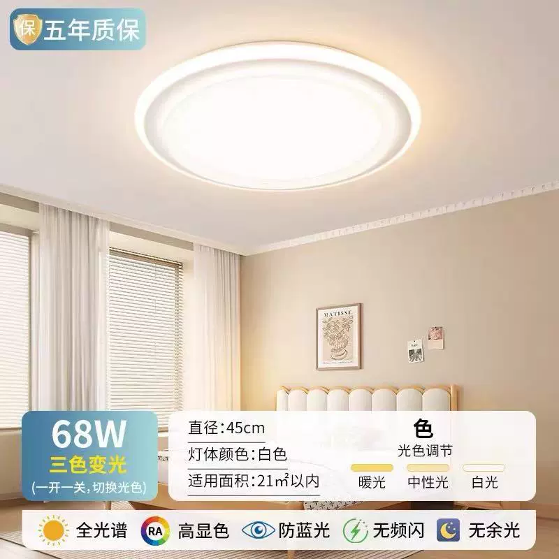 LED ультратонкая квадратная потолочная светодиодная лампа с индукцией, три цвета, датчик присутствия