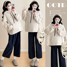 2025孕妇秋冬新款时尚宽松显瘦气质休闲连帽套头气质休闲卫衣