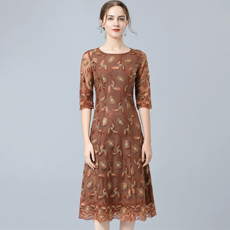 Платье для мам от бренда Shenzhen, весна-лето, новинка, большие размеры, женское элегантное платье с цветочным принтом, модная юбка, оптом