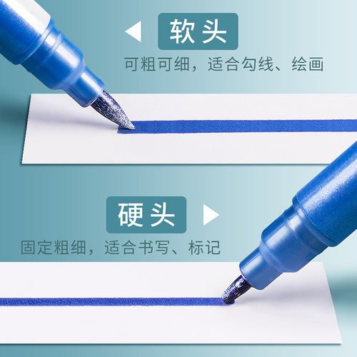 Pearlescent beauty pen wholesale 12-color double-ended student marker highlighter DIY handbook quick-drying waterproof pen set