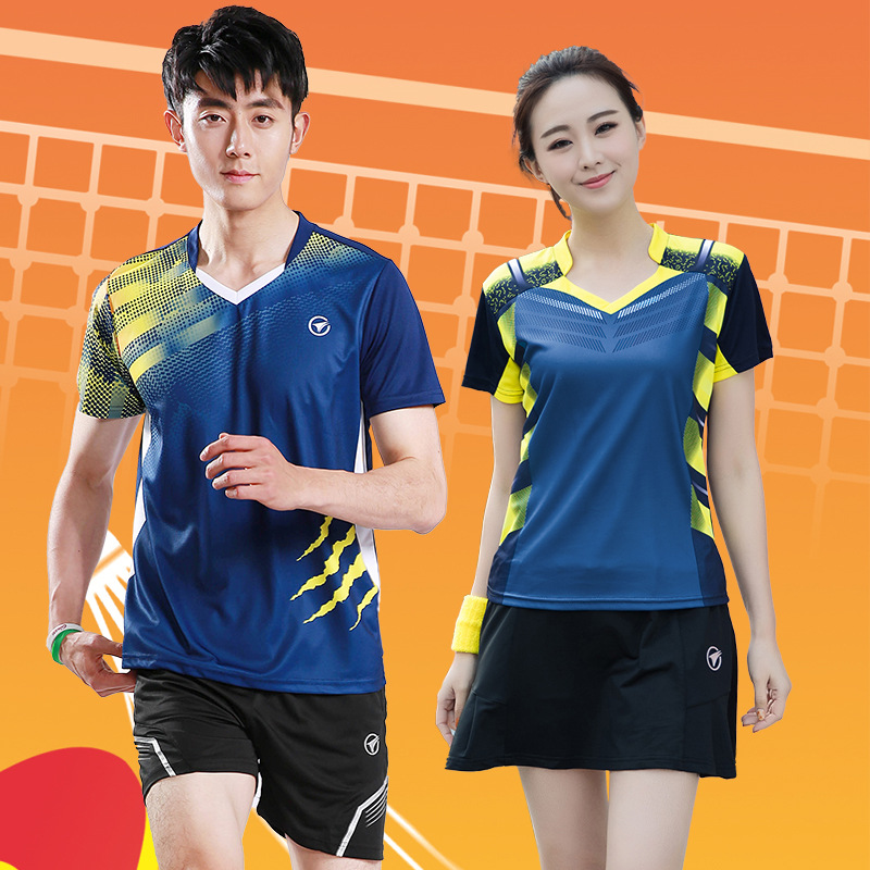 Badminton Clothing for Men and Women, Short-Sleeved, Quick-Drying, Sweat-Wicking Sports Clothing Tops, Custom-Made Summer Table Tennis Training Suits