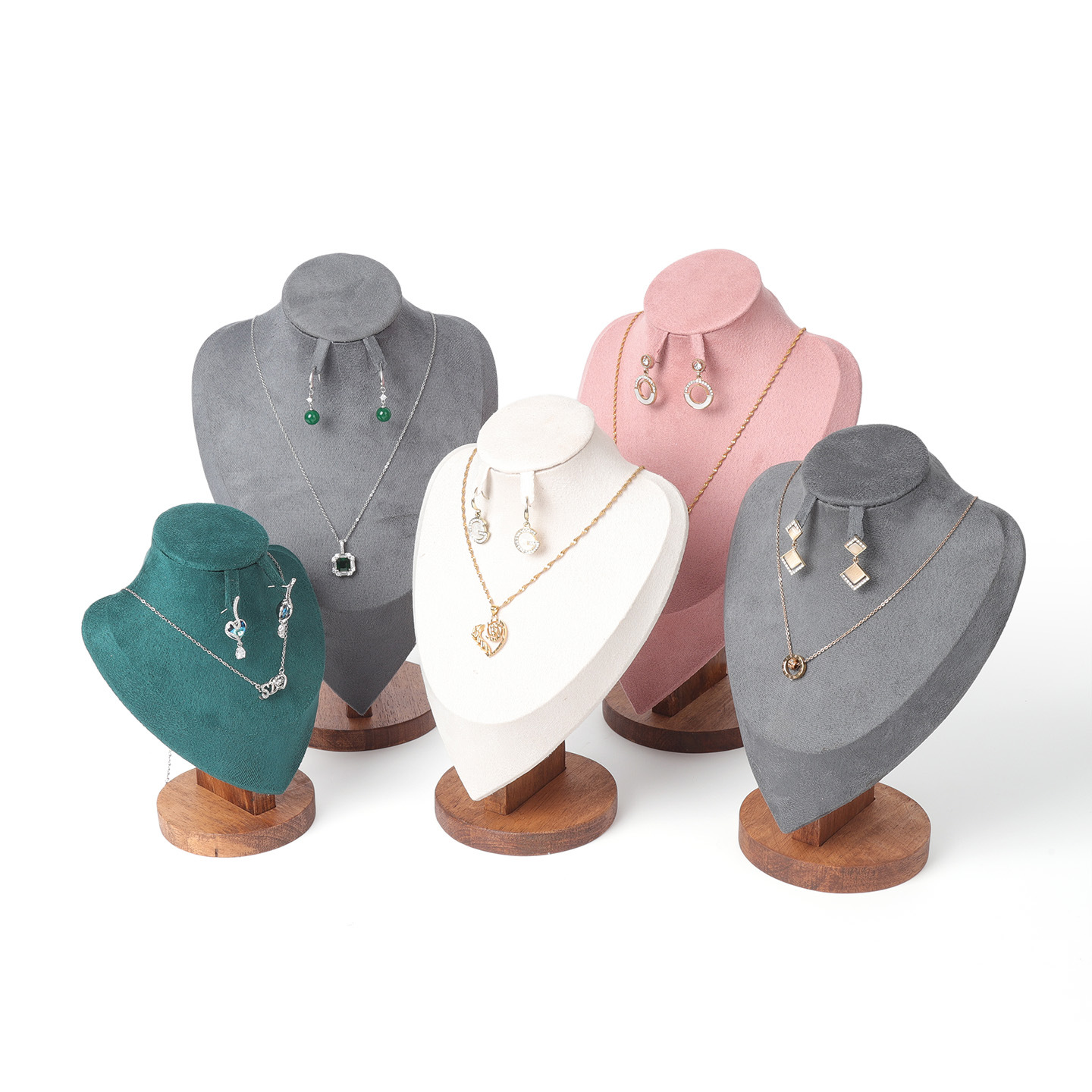 Exhibidor de Joyas con Busto para Collar de Madera para Mostrador de Joyería image 5