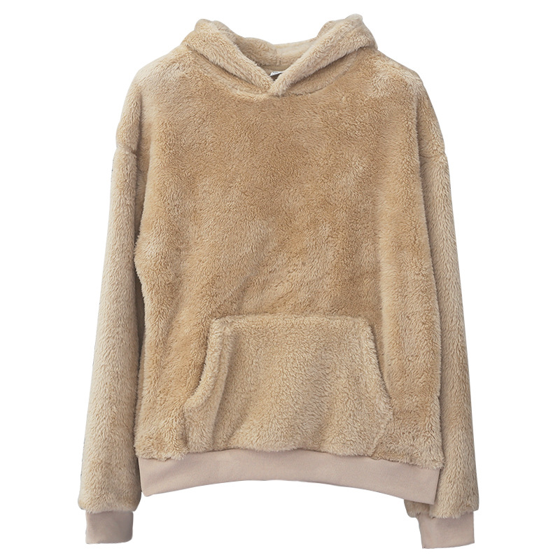 Herren Winter Kapuzenpullover Aus Flanell Mit Lammwolle Gefüttert_voghion.com
