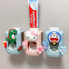 漫画かわいい壁掛け式全自動単一歯磨き粉セットかわいい子供歯磨き粉歯磨き粉押出機