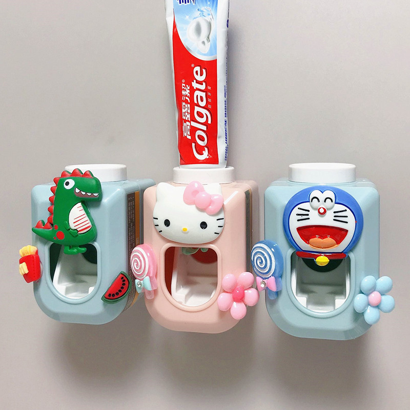 漫画かわいい壁掛け式全自動単一歯磨き粉セットかわいい子供歯磨き粉歯磨き粉押出機|undefined