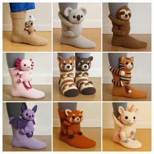 ���R�d�羳��ƷKnitted animal socks3Dᘿ������m�����w