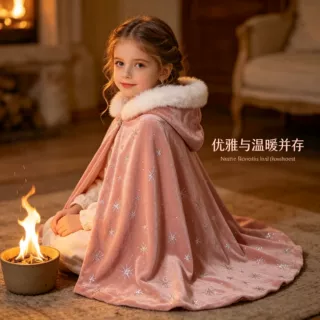 女童裙礼服外搭艾莎爱莎冰雪奇缘拖地披风保暖斗篷防风长款圣诞节