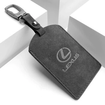 Custom Alcantara fur key Static Rod/Key Bag - lexus-suede-card-set-carbon-black-metal-buckle